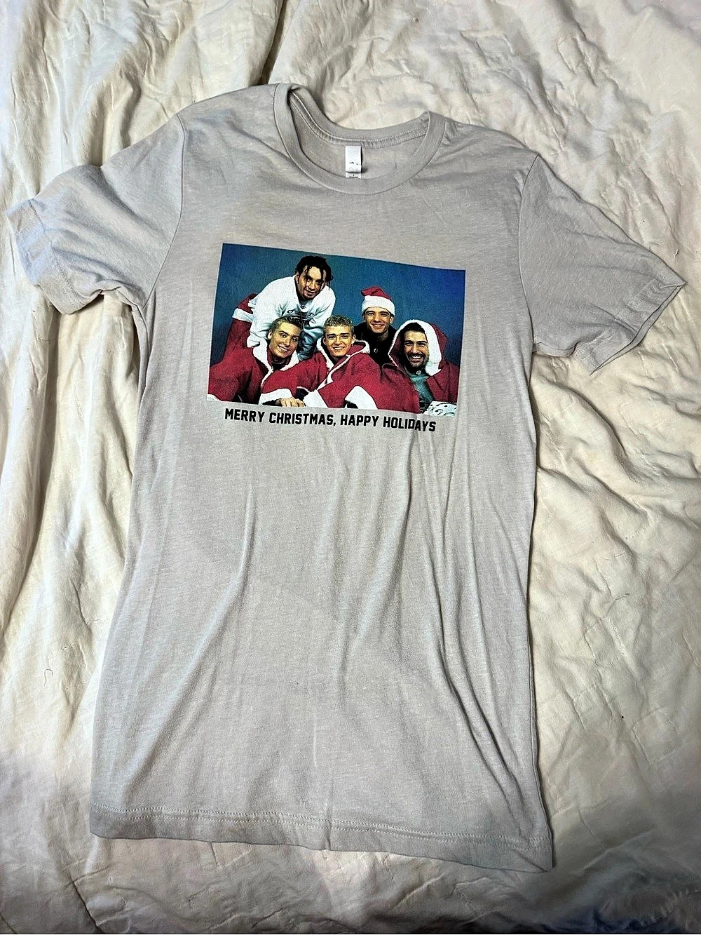 *NSYNC Graphic Christmas Short Sleeve Tee in Gray